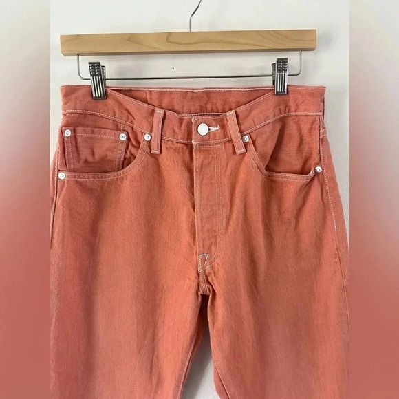Levi's 501 Original Shrink to Fit Orange Button Fly Jeans Size W32x L32 - Picture 2 of 11